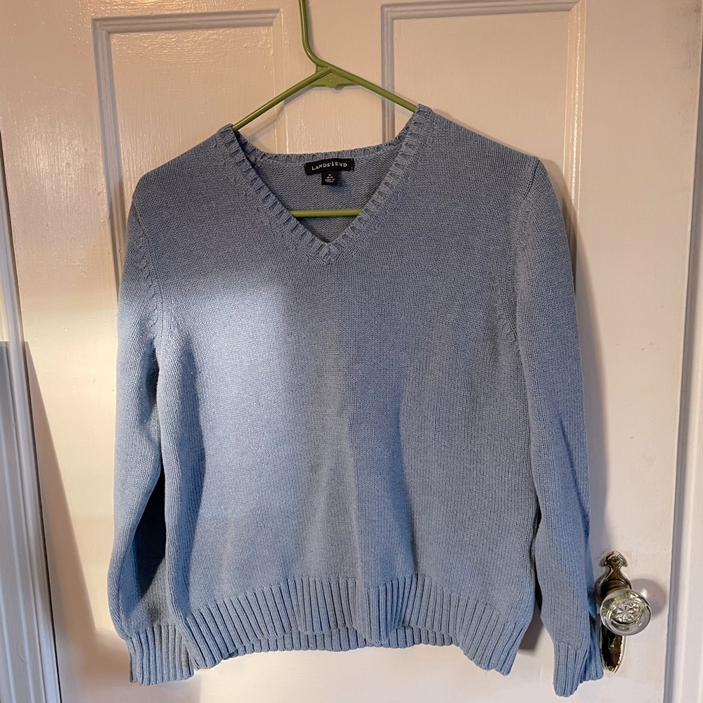 Sky Blue Size M Knit Sweater - Land’s End